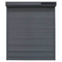 Volet roulant solaire aluminium anthracite - ouverture motorisée - - l.120 x H.215 cm-Fortia Outlet