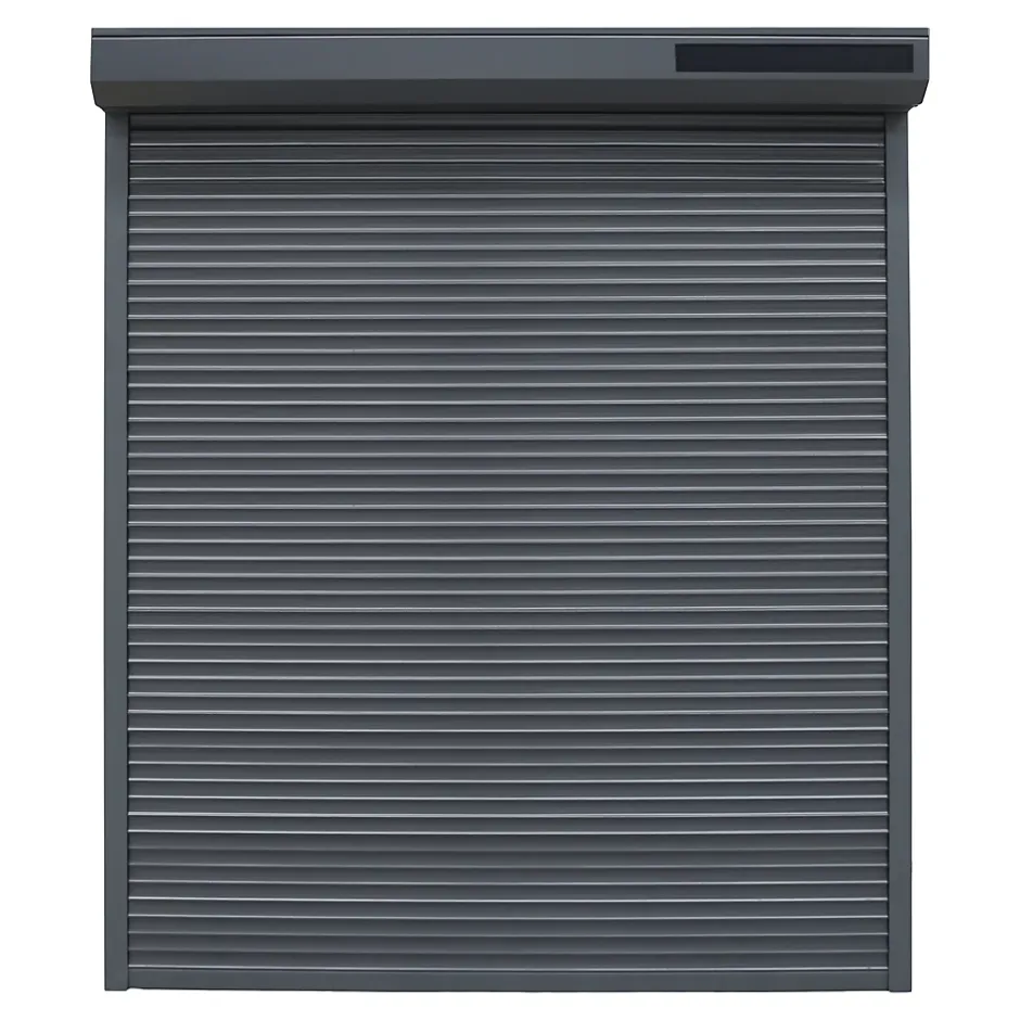 Volet roulant solaire aluminium anthracite - ouverture motorisée - - l.140 x H.215 cm-Fortia Best