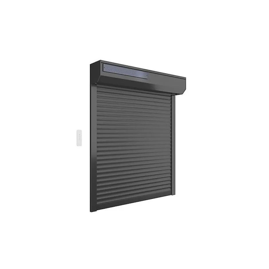 Volet roulant solaire radio-télécommandé H 160 cm x L 150 cm Alu Gris-Volet-Moustiquaire Discount