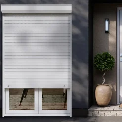 Fortia Volet roulant uPVC blanc - ouverture manuelle par sangle - - l.120 x H.225 cm