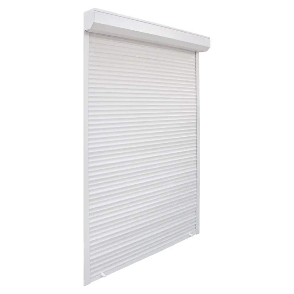 Volet roulant uPVC blanc - ouverture manuelle par sangle - - l.80 x H.205 cm-Fortia Discount