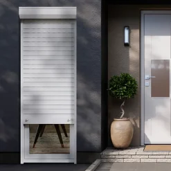 Volet roulant uPVC blanc - ouverture manuelle par sangle - - l.100 x H.215 cm-Fortia Outlet