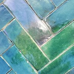 Véritable BEJMAT artisanal marocain 4.5 x 14.5 cm VERT-Concept Mosaïque Hot