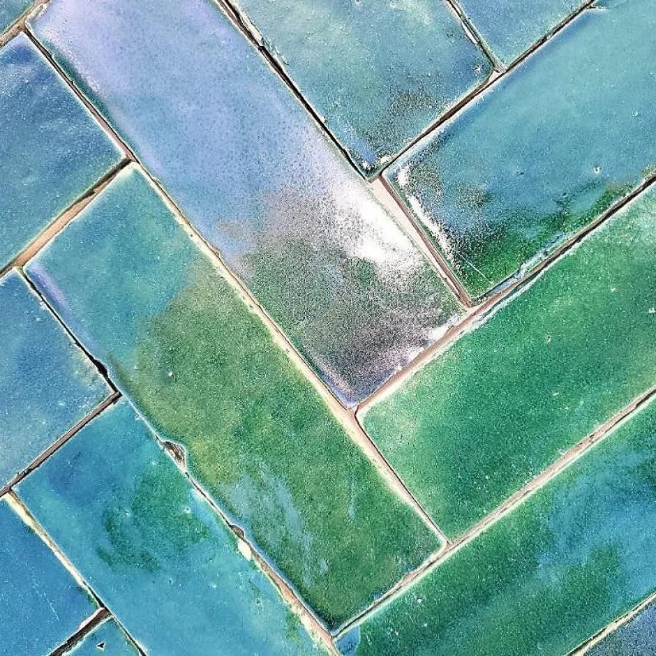 Véritable BEJMAT artisanal marocain 4.5 x 14.5 cm VERT-Concept Mosaïque Hot