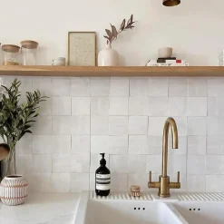 Concept Mosaïque Véritable carreau zellige marocain 10x10 cm BLANC CASSÉ