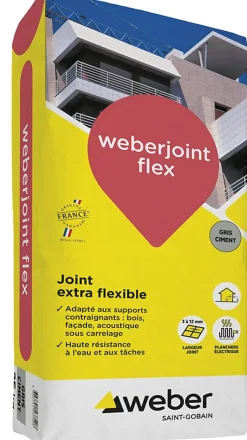. JOINT FLEX - Sac de 5 Kg - GRIS CIMENT-Weber Best