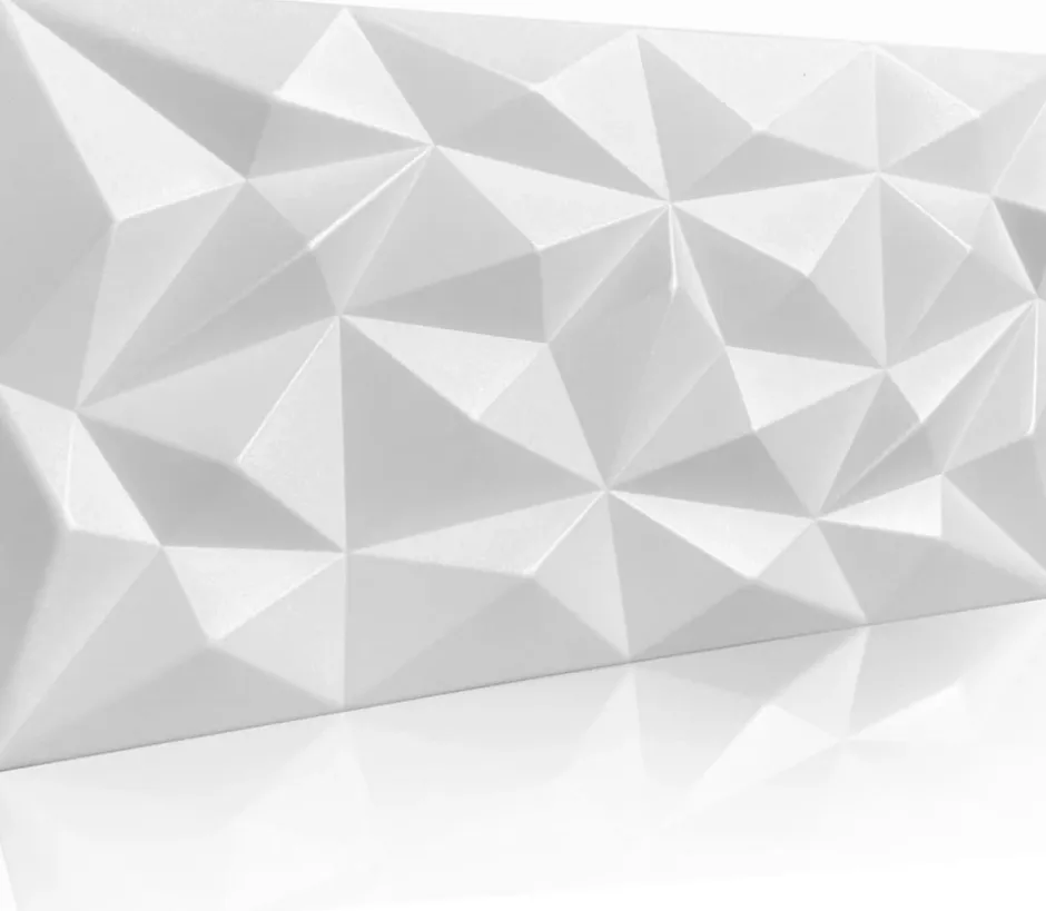 8x - 4m2 panneaux muraux 3D en polystyrène XPS flexibles 100 x 50 cm Revêtement mural et de plafond moderne Brillant White-Ikhemalarka Outlet
