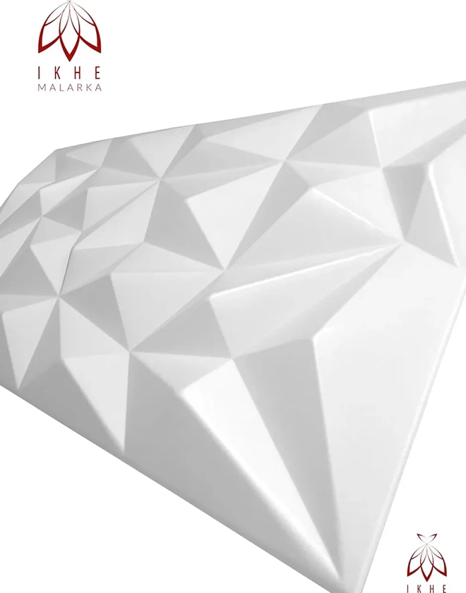 8x - 4m2 panneaux muraux 3D en polystyrène XPS flexibles 100 x 50 cm Revêtement mural et de plafond moderne Brillant White-Ikhemalarka Outlet