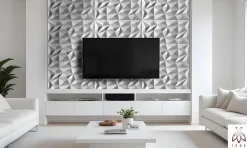 8x - 4m2 panneaux muraux 3D en polystyrène XPS flexibles 100 x 50 cm Revêtement mural et de plafond moderne Brillant White-Ikhemalarka Outlet