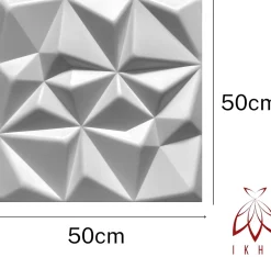 16x - 4m2 panneaux muraux 3D en polystyrène XPS flexibles 50 x 50 cm Revêtement mural et de plafond moderne Rubin White-Ikhemalarka Sale