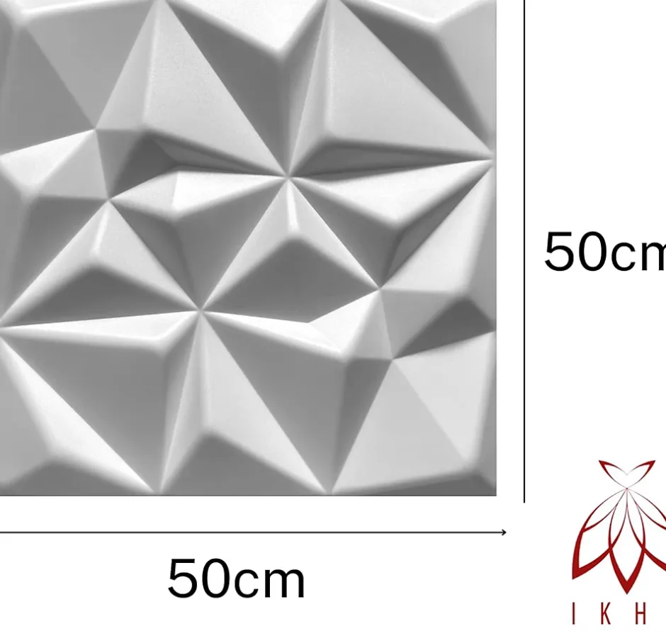 16x - 4m2 panneaux muraux 3D en polystyrène XPS flexibles 50 x 50 cm Revêtement mural et de plafond moderne Rubin White-Ikhemalarka Sale