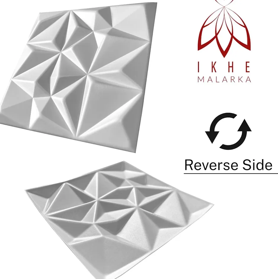 16x - 4m2 panneaux muraux 3D en polystyrène XPS flexibles 50 x 50 cm Revêtement mural et de plafond moderne Rubin White-Ikhemalarka Sale