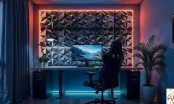 16x - 4m2 panneaux muraux 3D en polystyrène XPS flexibles 50 x 50 cm Revêtement mural et de plafond moderne Rubin Black-Ikhemalarka Clearance