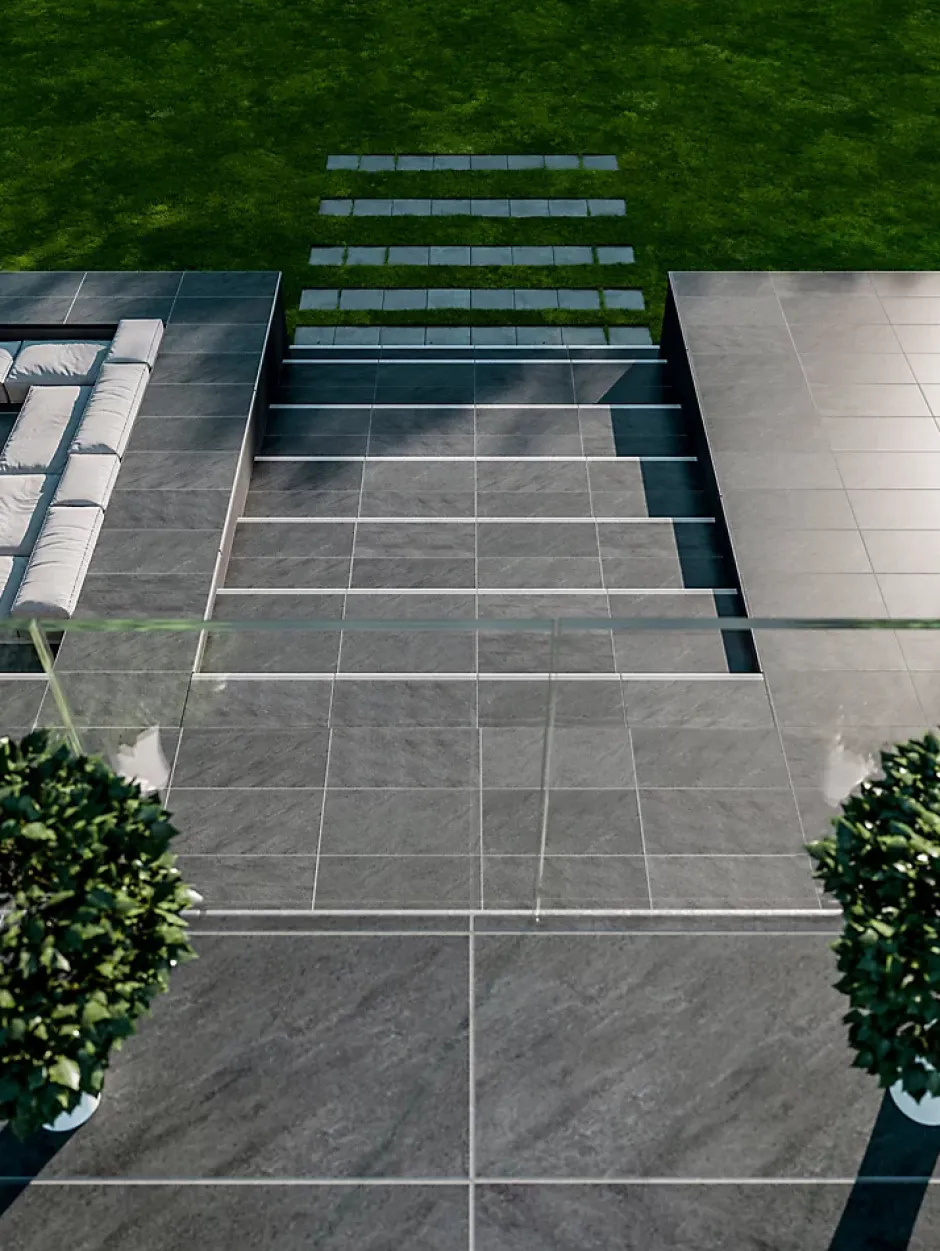 Allocarrelage 60x120 Dalle 2cm Pietra Serena Anthracite Extérieur R11 -