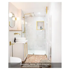 Zellige Marocain traditionnel couleur : Bleu - 16 - format : 5x5 cm sur plaque de 30x30 cm --Gioia Materia Hot