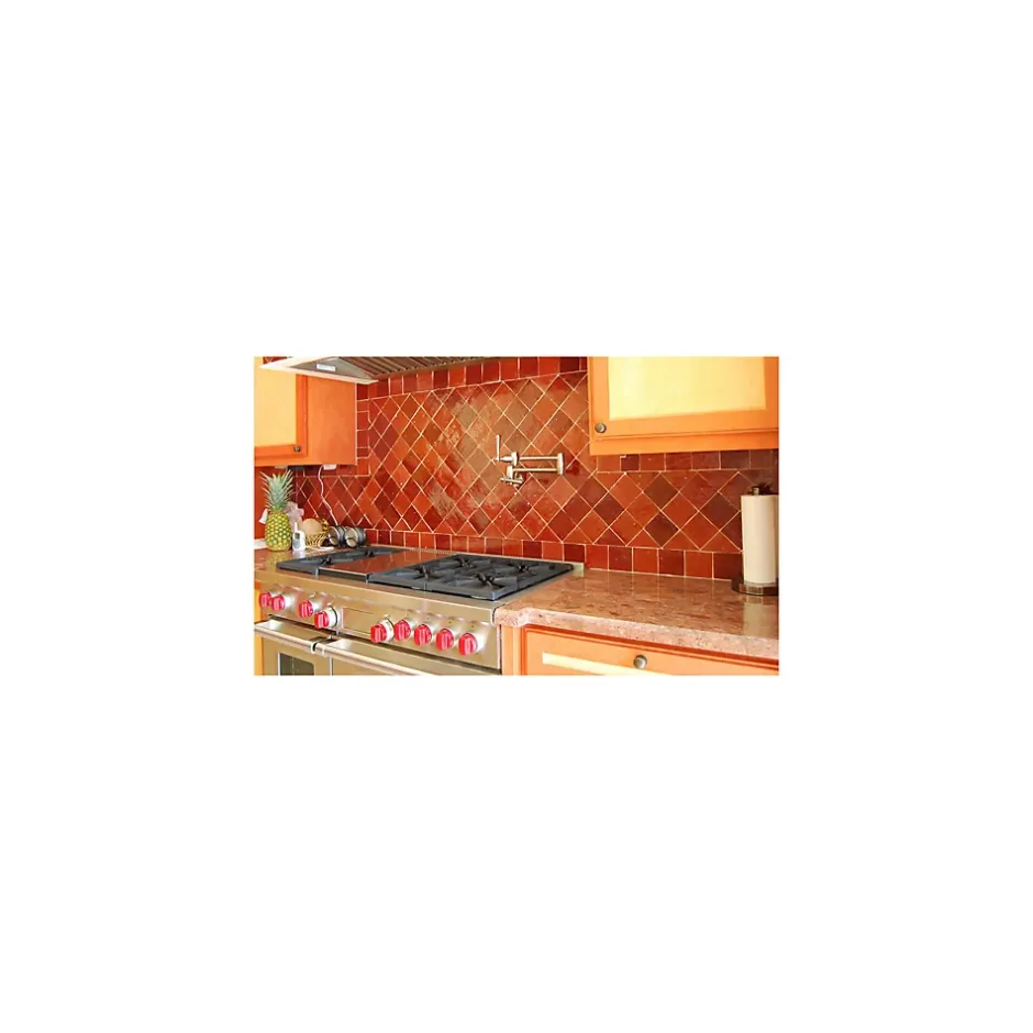 Gioia Materia Zellige Marocain traditionnel couleur : Pacifique - 02 - format : 5x5 cm sur plaque de 30x30 cm -